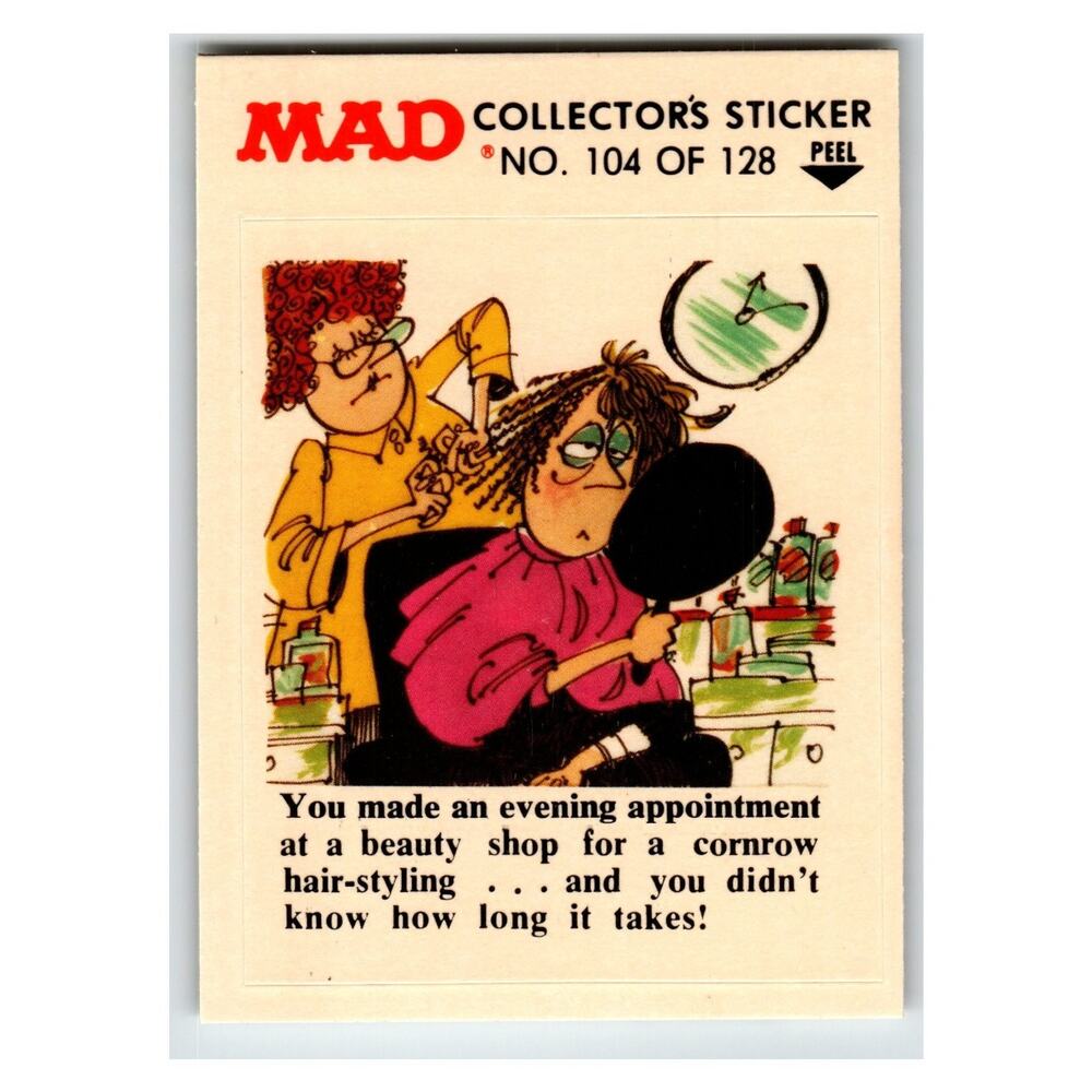 MAD Collector's Sticker No. 104 of 128 1983 E.C. Publications